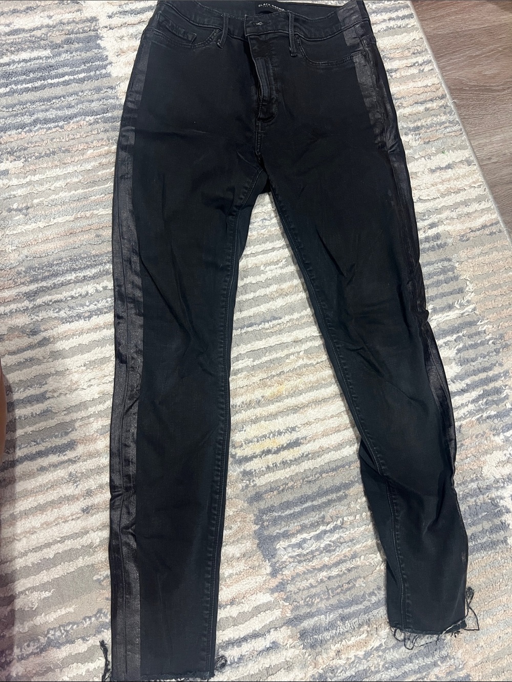 Black Orchid Women's Skinny Jeans in Black with Satin Side Stripe